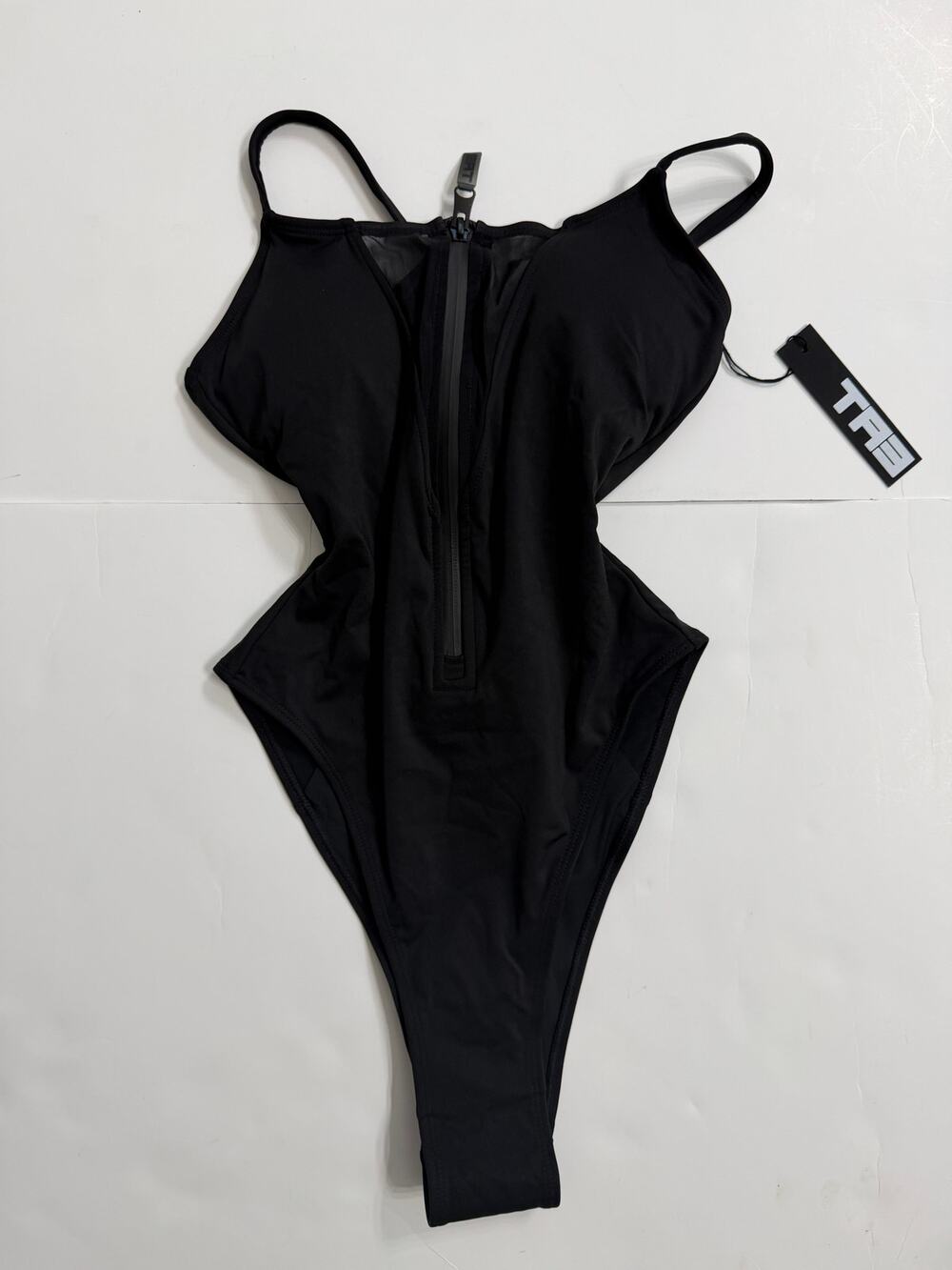 Ta3 Swim Hi Cut Zippy Mesh One Piece Black EXTRA SMALL REGULAR/LONG NEW